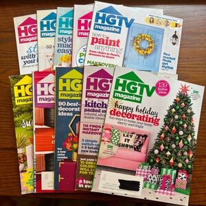 HGTV magazines. Complete 2016. 10 issues. EUC.